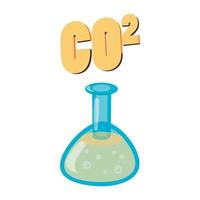 dioxyde de carbone dans la fiole d'essai, icône co2 vecteur