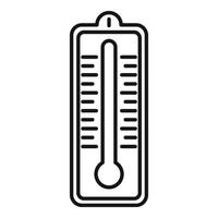 icône de thermomètre de bois de sauna, style de contour vecteur