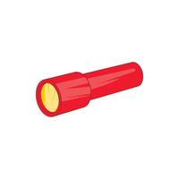 icône de lampe de poche rouge, style cartoon vecteur