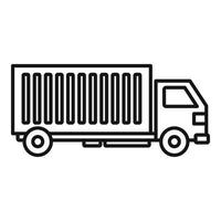icône de camion de fret, style de contour vecteur