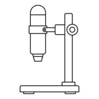 icône de microscope d'hôpital, style de contour vecteur