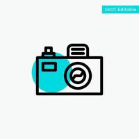 conception d'image de caméra icône de vecteur de point de cercle de surbrillance turquoise