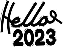 bonne année 2023 conception de typographie de texte vecteur