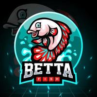 mascotte de poisson betta. création de logo esport vecteur