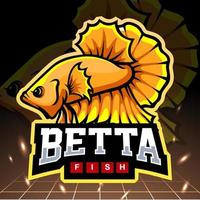 mascotte de poisson betta. création de logo esport vecteur