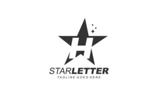 h logo star pour la société de marque. illustration vectorielle de modèle de lettre pour votre marque. vecteur