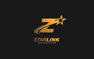 z logo star pour la société de marque. illustration vectorielle de modèle de lettre pour votre marque. vecteur