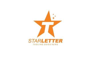 t logo star pour la société de marque. illustration vectorielle de modèle de lettre pour votre marque. vecteur