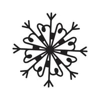 illustration de silhouette de flocon de neige dessiné à la main plat vecteur