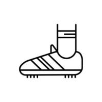 icône de chaussure de football. icône de contour vecteur