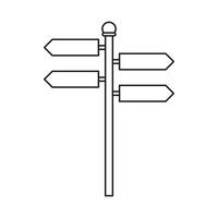 icône de panneau de signalisation, style de contour vecteur