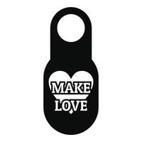 faire l'icône de l'étiquette de porte de l'amour, style simple vecteur