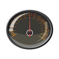 indicateur de vitesse 140 km en icône d'heure, style cartoon vecteur
