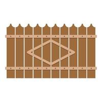 icône de clôture de pic en bois, style plat. vecteur