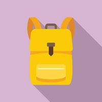 icône de sac à dos scolaire, style plat vecteur