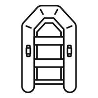 icône de bateau gonflable en caoutchouc, style de contour vecteur