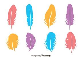 Vecteurs plumes d'oiseaux colorés vecteur