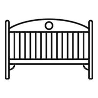 icône de lit bébé, style de contour vecteur