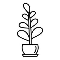 icône de plante d'intérieur de la jungle, style de contour vecteur