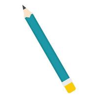 icône de crayon bleu, style plat vecteur