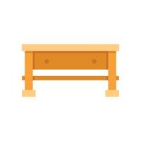 icône de table de travail de charpentier, style plat vecteur