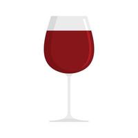 icône de verre à vin, style plat vecteur