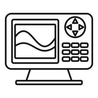 icône de sondeur d'écho radar, style de contour vecteur