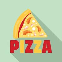 logo de tranche de pizza malsaine, style plat vecteur