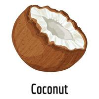 icône de noix de coco, style cartoon vecteur