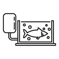 icône de pisciculture, style de contour vecteur