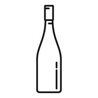 vieille icône de bouteille de vin, style de contour vecteur