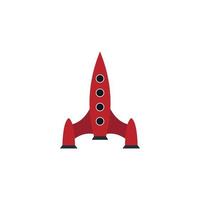 icône de fusée rouge, style plat vecteur