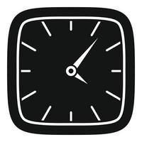 icône de mur d'horloge, style noir simple vecteur