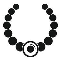 icône de collier de mode de pierres précieuses, style simple vecteur