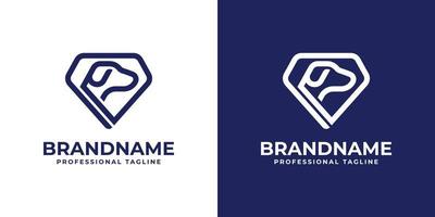 logo de chien de diamant, adapté à toute entreprise liée au chien et au diamant. vecteur
