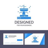carte de visite créative et modèle de logo bâtiments fontaine jardin parc illustration vectorielle vecteur