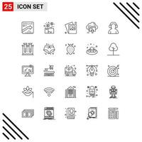 ensemble de 25 signes de symboles d'icônes d'interface utilisateur modernes pour le calcul des éléments de conception vectoriels modifiables de photo de flèche de paquet vecteur