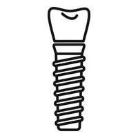icône d'implant dentaire, style de contour vecteur