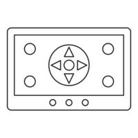 icône de commande de drone de tablette, style de contour vecteur