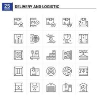 25 livraison et logistique icon set vector background