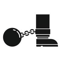 icône de boule de métal de prison, style simple vecteur