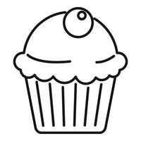 icône de cupcake café, style de contour vecteur