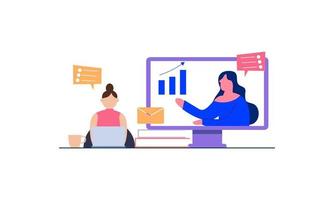 concept de webinaire. la formation en ligne. idée d'illustration de l'éducation en ligne vecteur