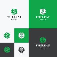 création vectorielle d'icône de logo de feuille verte abstraite. aménagement paysager, jardin, plante, logo vectoriel nature et écologie
