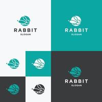 modèle de conception d'icône de logo de lapin vecteur