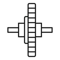 icône de roue dentée de réparation de montre, style de contour vecteur