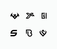 ensemble de logo de typographie abstraite d'entreprise vecteur