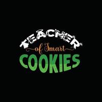 professeur de modèle de t-shirt vectoriel de cookies intelligents. conception de t-shirt de noël. peut être utilisé pour imprimer des tasses, des autocollants, des cartes de vœux, des affiches, des sacs et des t-shirts.