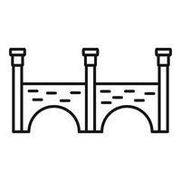 icône de pont de pierre, style de contour vecteur