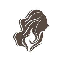 style cheveux femme icône logo vecteur